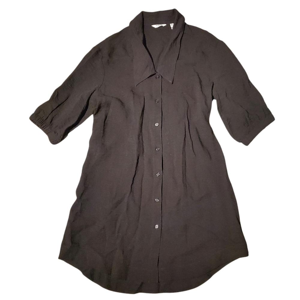 B. Young Shirt Dress Wednesday Adams Lapel Whimsigoth Goth Grunge 3/4 Sleeves 10